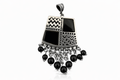 Eternal Night Mosaic Pendant – Onyx & Silver Statement Necklace