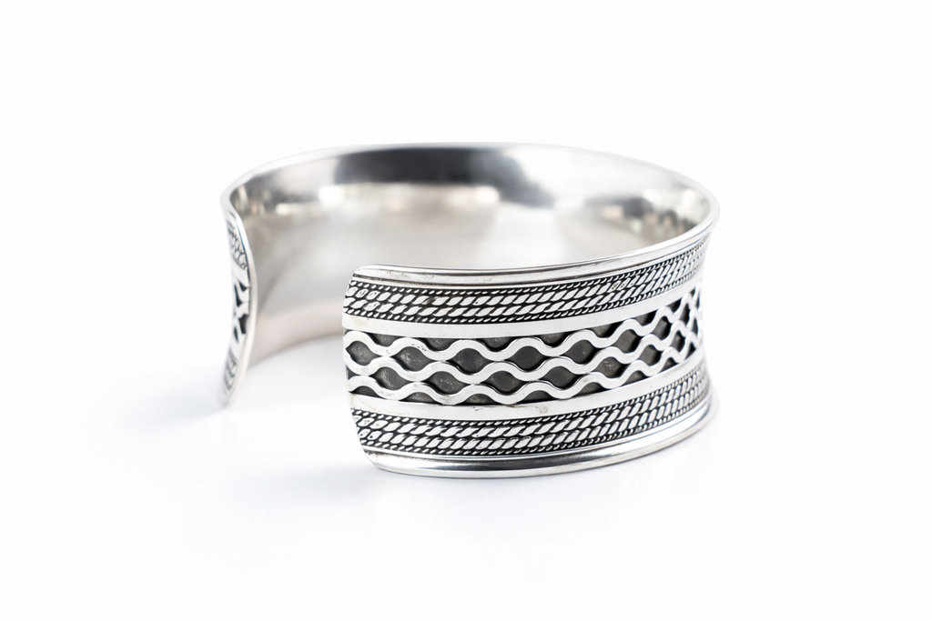 Handcrafted Wave Motif Cuff