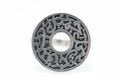 Silver Arabesque Halo Ring