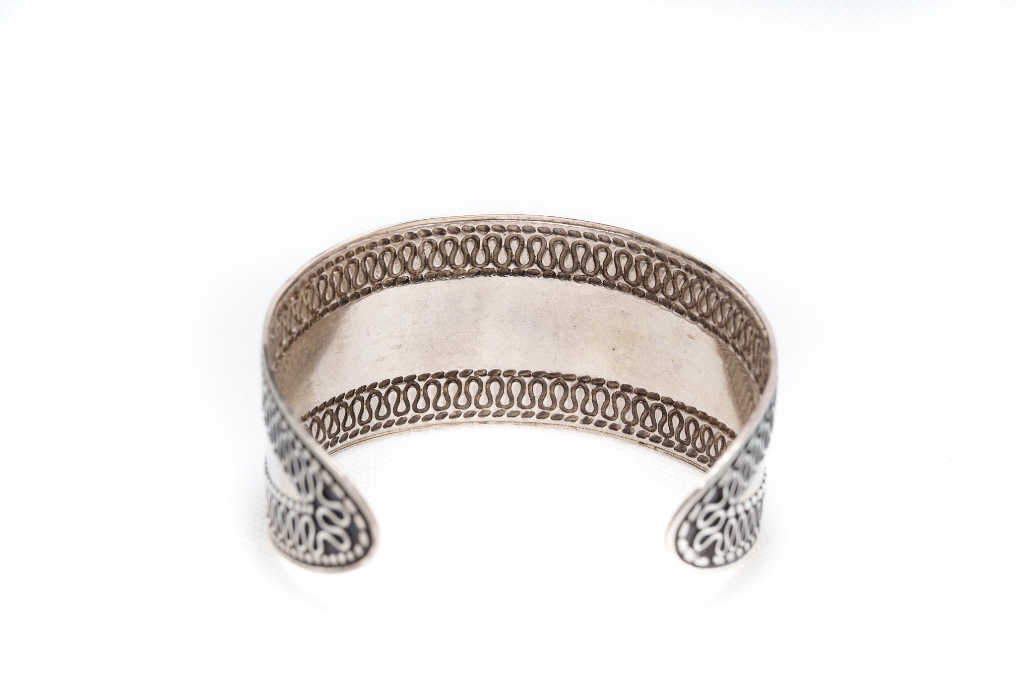 Engraved Silver Bracelet with Arabic Calligraphy
