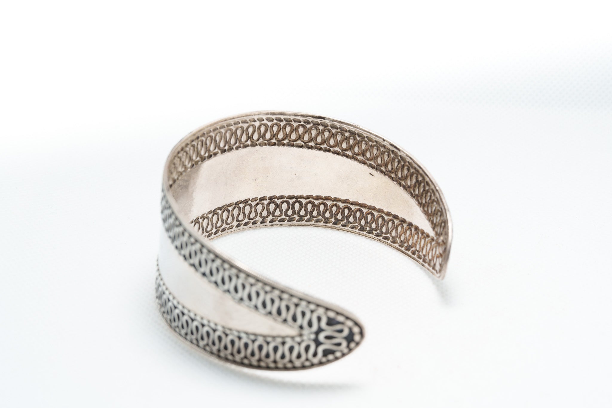 Engraved Silver Bracelet with Arabic Calligraphy