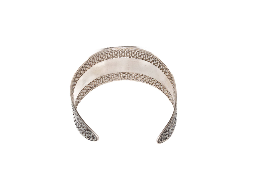 Engraved Silver Bracelet with Arabic Calligraphy