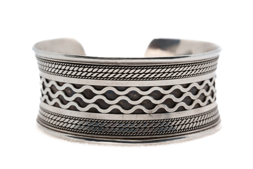 Handcrafted Wave Motif Cuff