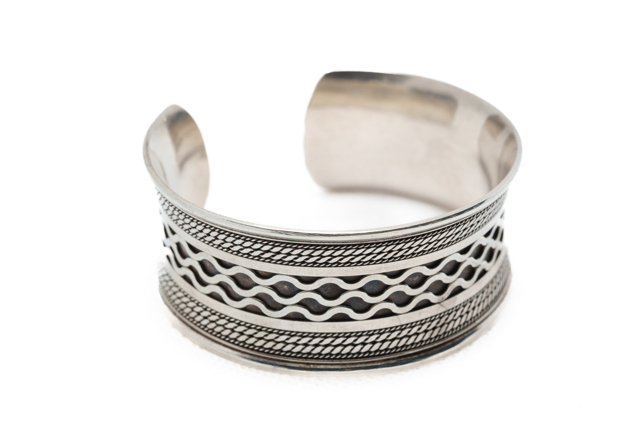 Handcrafted Wave Motif Cuff