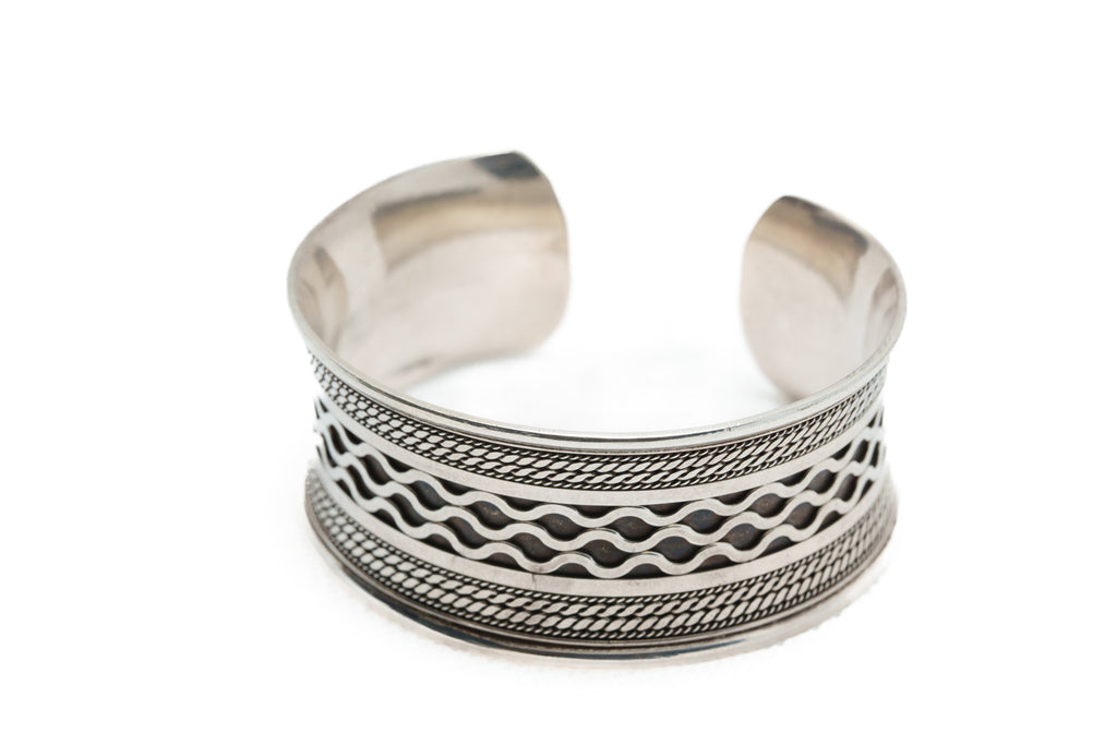 Handcrafted Wave Motif Cuff
