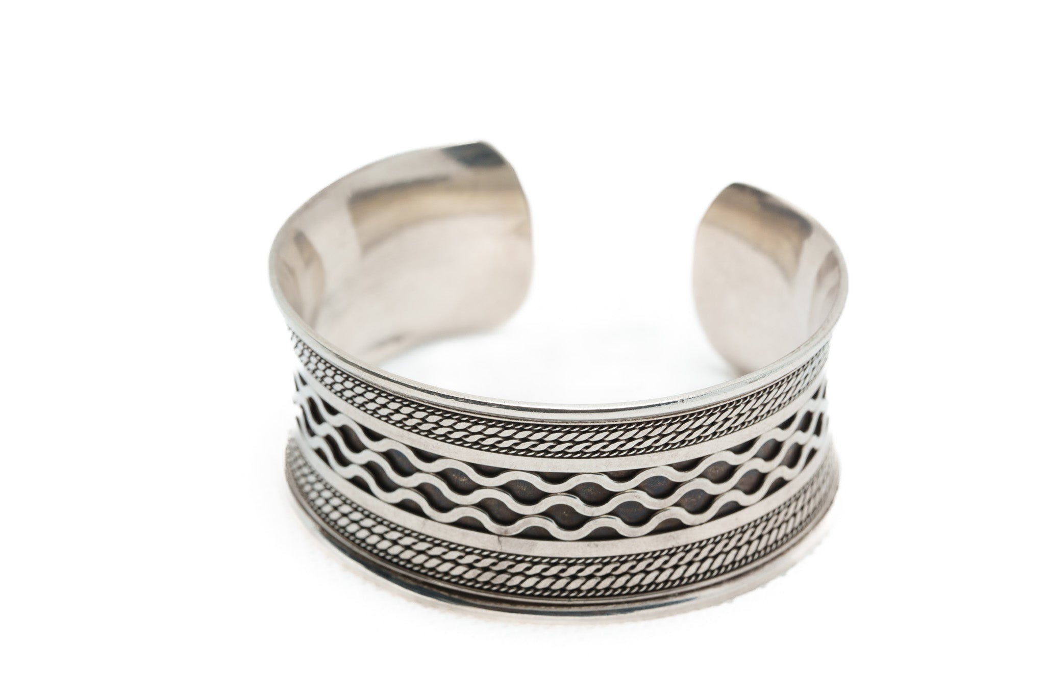 Handcrafted Wave Motif Cuff