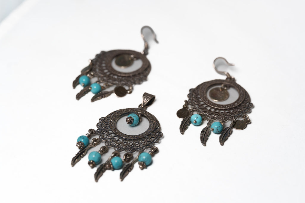 Silver 925 Earrings & pendant set