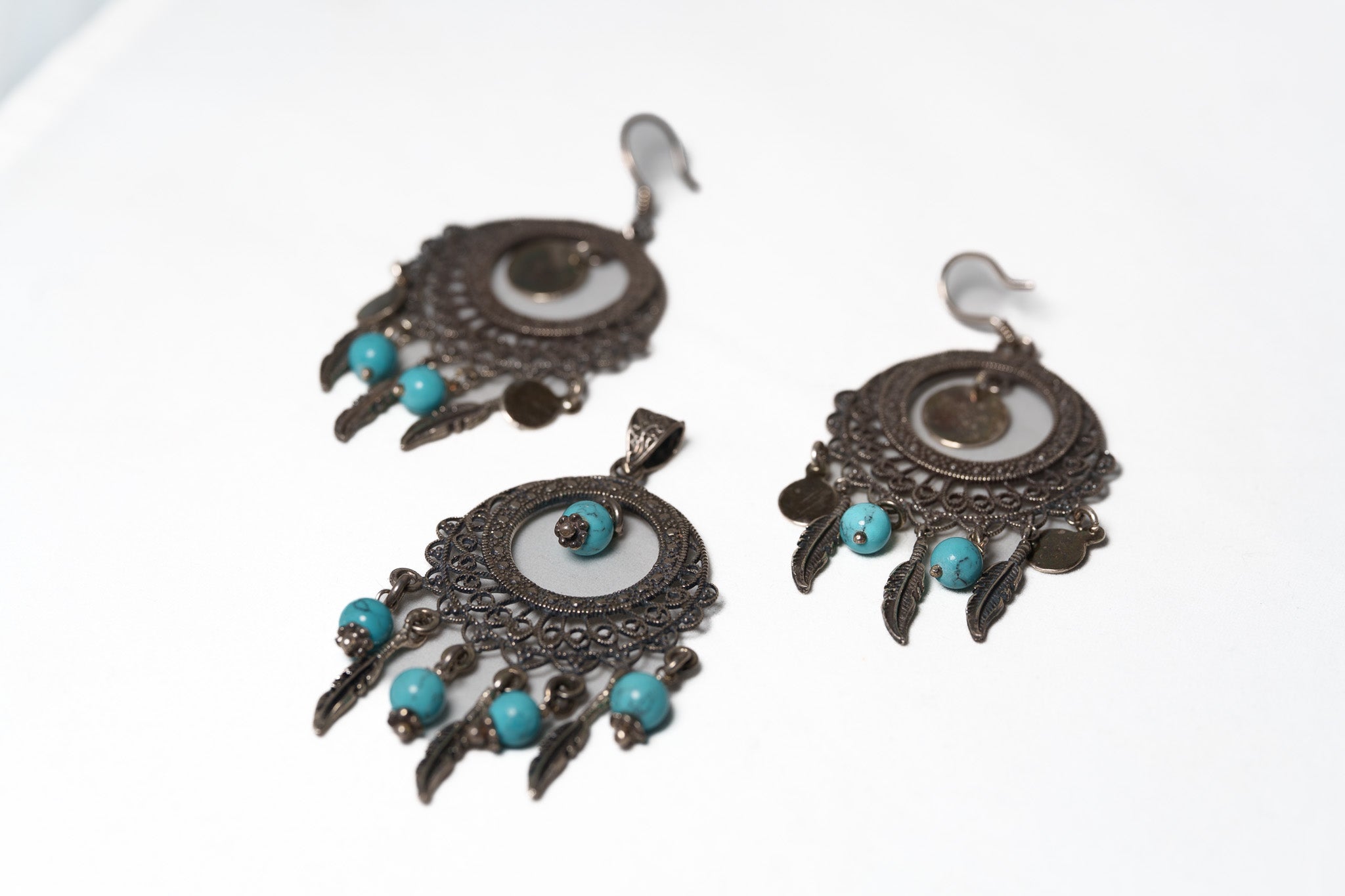 Silver 925 Earrings & pendant set