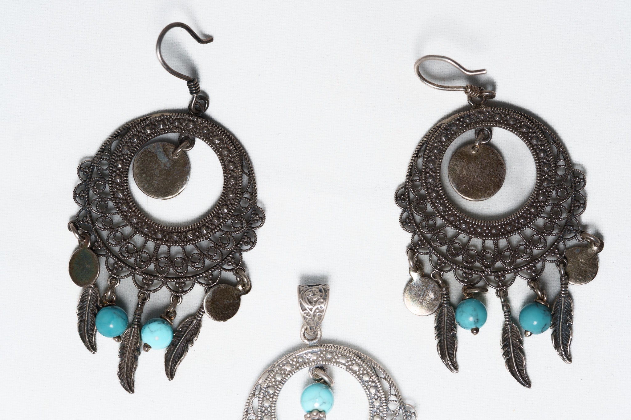 Silver 925 Earrings & pendant set