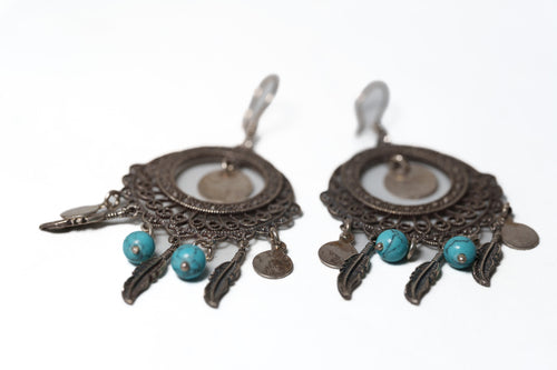 Desert Moon Turquoise Filigree Pendant