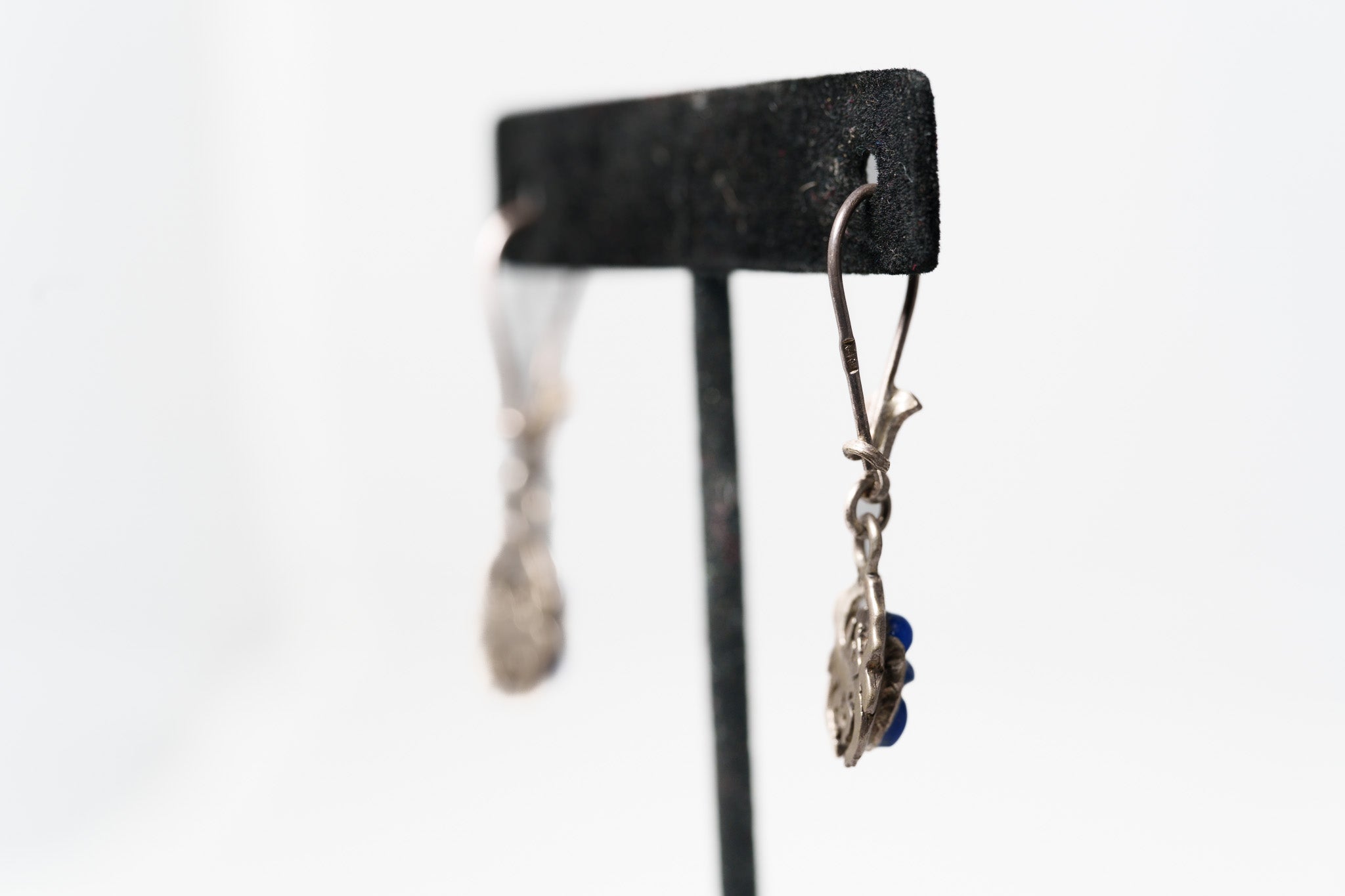 Egyptian Scarab & Lotus Leverback Earrings