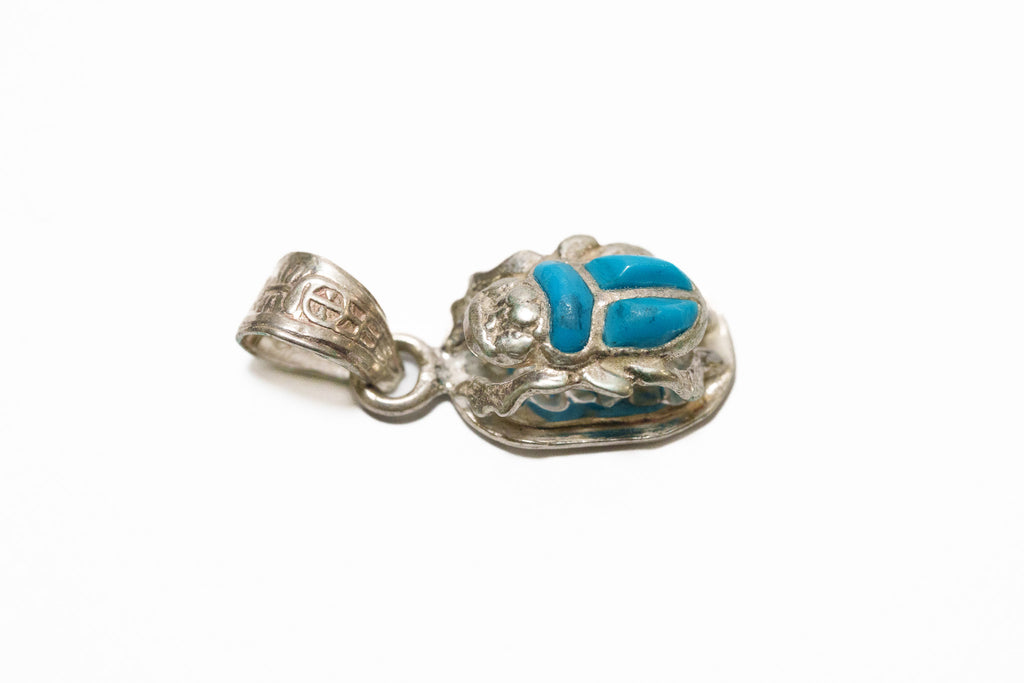 Egyptian Turquoise Scarab Pendant